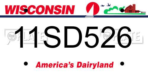 11SD526 Wisconsin License Plate