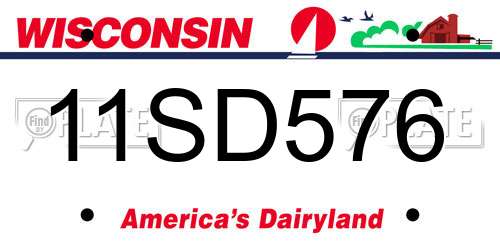 11SD576 Wisconsin License Plate