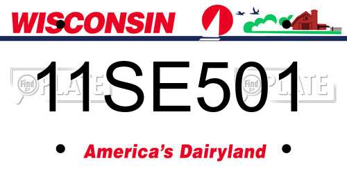 11SE501 Wisconsin License Plate