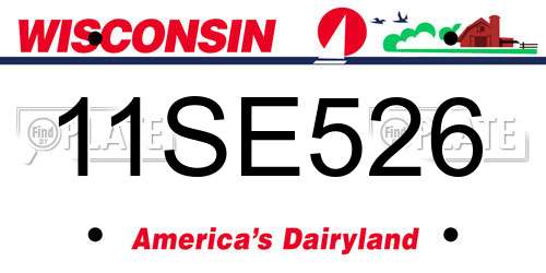 11SE526 Wisconsin License Plate