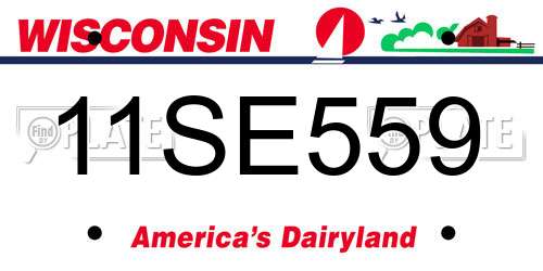 11SE559 Wisconsin License Plate