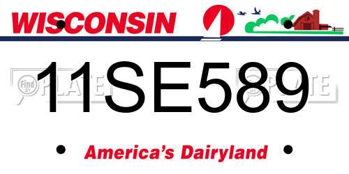 11SE589 Wisconsin License Plate
