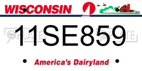 11SE859 Wisconsin License Plate