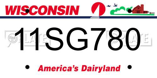 11SG780 Wisconsin License Plate