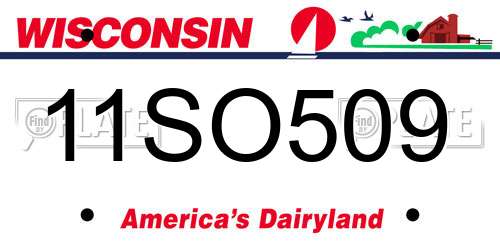 11SO509 Wisconsin License Plate