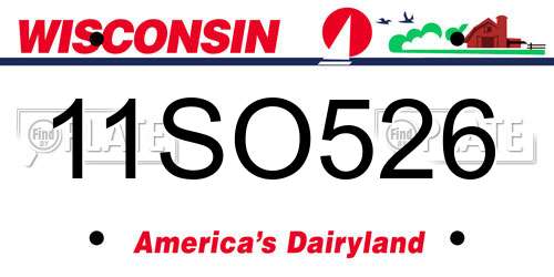 11SO526 Wisconsin License Plate