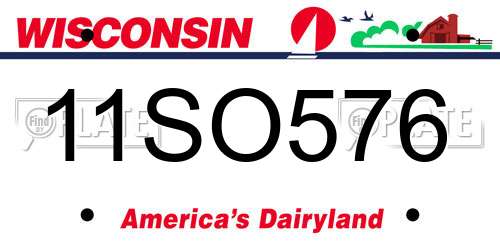 11SO576 Wisconsin License Plate