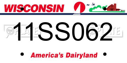 11SS062 Wisconsin License Plate