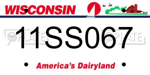 11SS067 Wisconsin License Plate