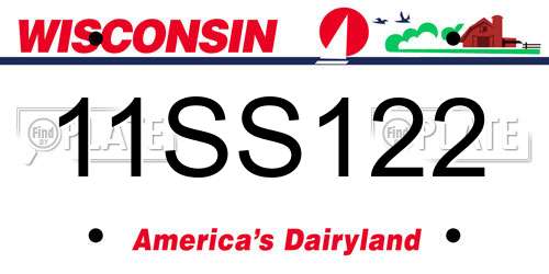 11SS122 Wisconsin License Plate