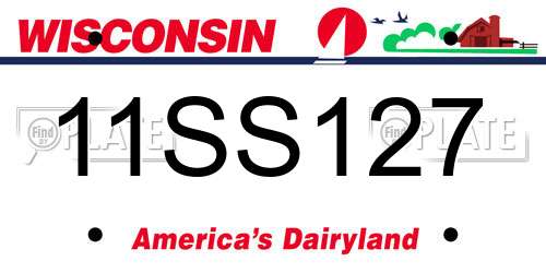 11SS127 Wisconsin License Plate