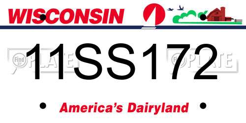 11SS172 Wisconsin License Plate