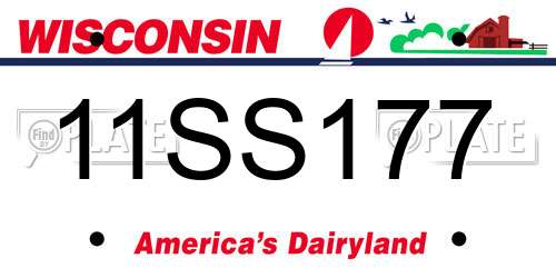 11SS177 Wisconsin License Plate