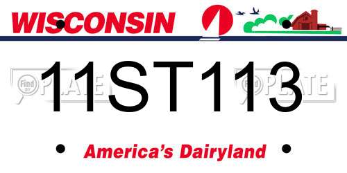 11ST113 Wisconsin License Plate
