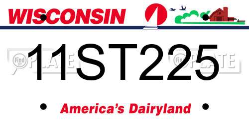 11ST225 Wisconsin License Plate