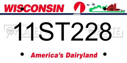 11ST228 Wisconsin License Plate