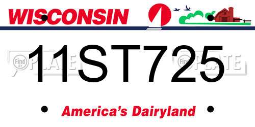 11ST725 Wisconsin License Plate