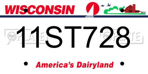 11ST728 Wisconsin License Plate