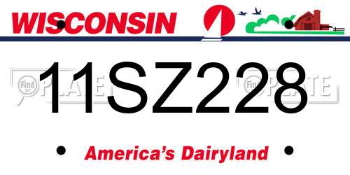 11SZ228 Wisconsin License Plate