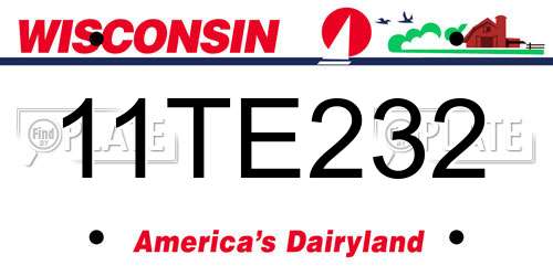 11TE232 Wisconsin License Plate