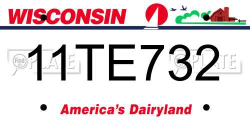 11TE732 Wisconsin License Plate