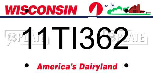 11TI362 Wisconsin License Plate
