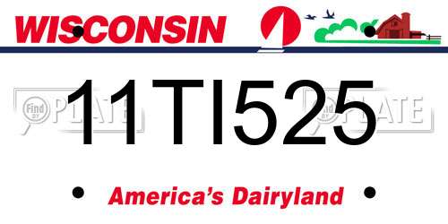 11TI525 Wisconsin License Plate