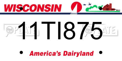 11TI875 Wisconsin License Plate