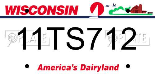 11TS712 Wisconsin License Plate