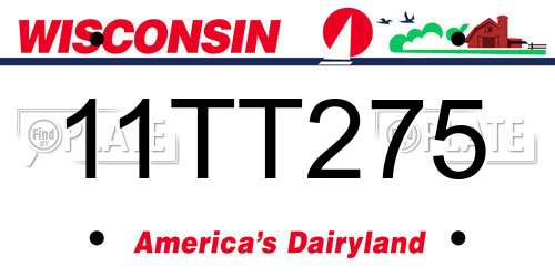 11TT275 Wisconsin License Plate