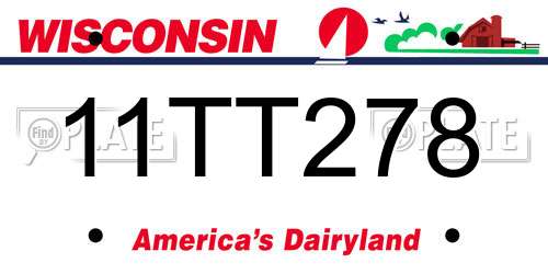 11TT278 Wisconsin License Plate