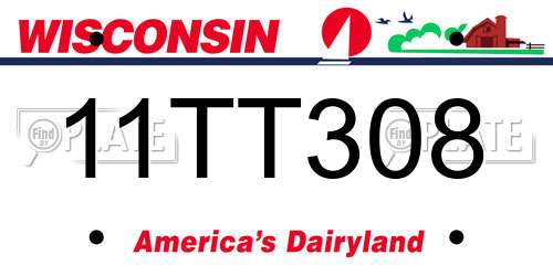 11TT308 Wisconsin License Plate