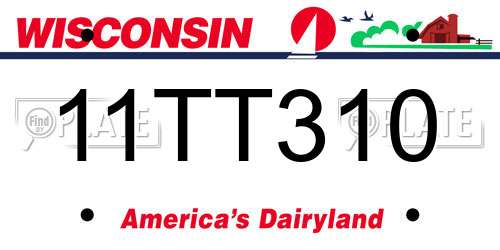 11TT310 Wisconsin License Plate
