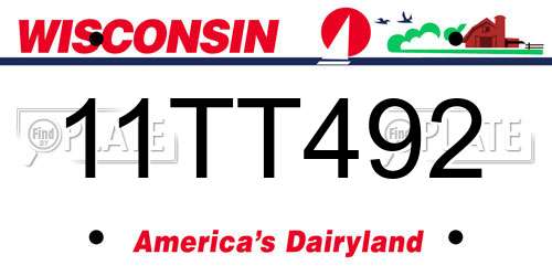 11TT492 Wisconsin License Plate