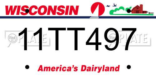 11TT497 Wisconsin License Plate