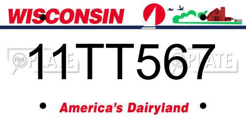 11TT567 Wisconsin License Plate