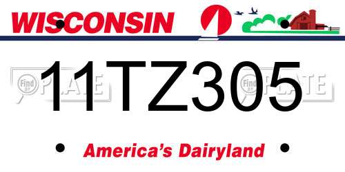 11TZ305 Wisconsin License Plate