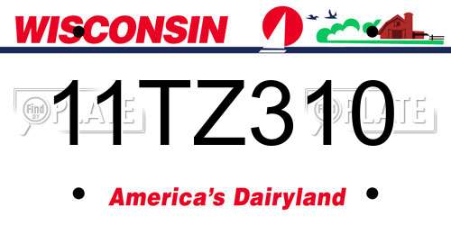 11TZ310 Wisconsin License Plate