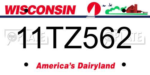 11TZ562 Wisconsin License Plate