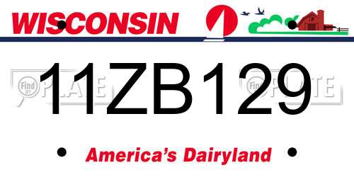 11ZB129 Wisconsin License Plate
