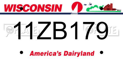 11ZB179 Wisconsin License Plate