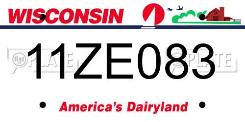 11ZE083 Wisconsin License Plate