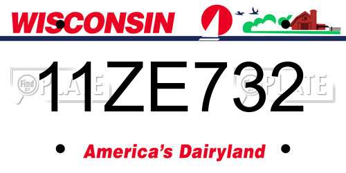 11ZE732 Wisconsin License Plate