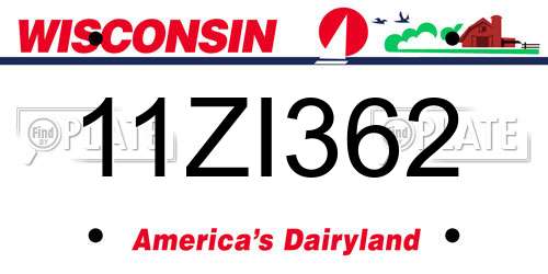 11ZI362 Wisconsin License Plate