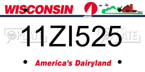 11ZI525 Wisconsin License Plate