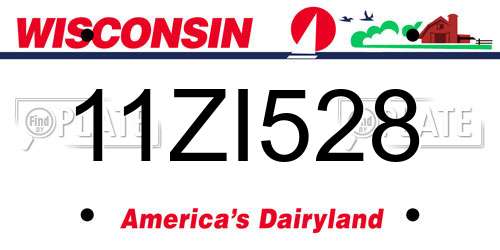 11ZI528 Wisconsin License Plate