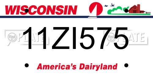 11ZI575 Wisconsin License Plate