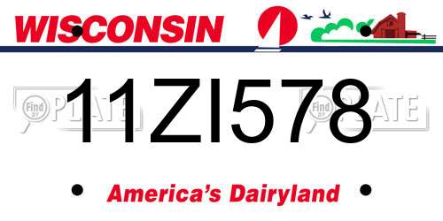 11ZI578 Wisconsin License Plate