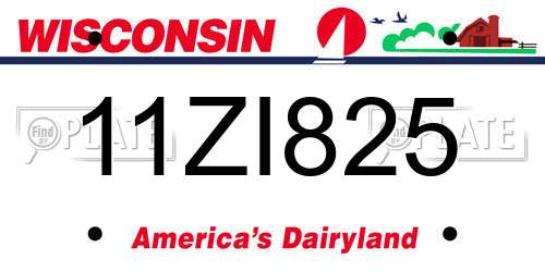 11ZI825 Wisconsin License Plate