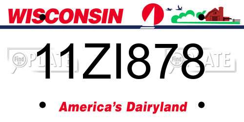 11ZI878 Wisconsin License Plate